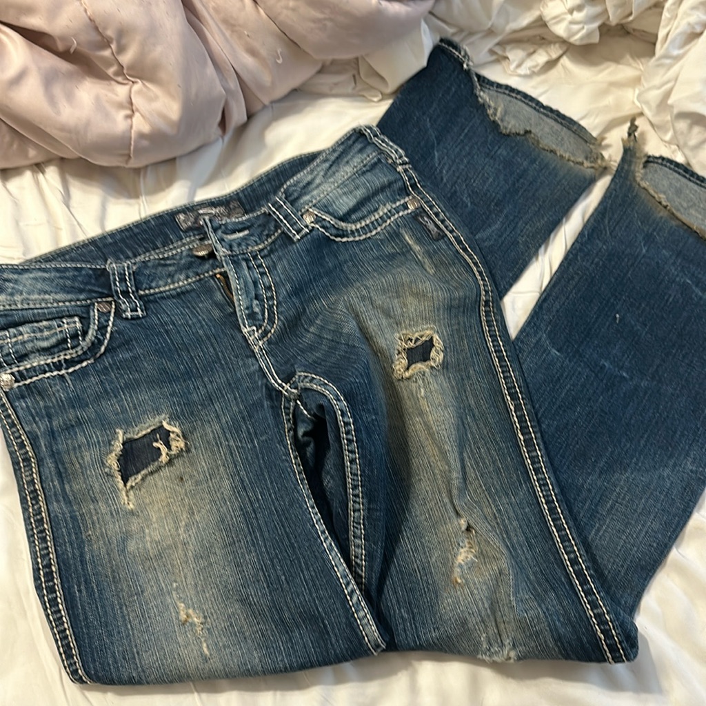 Womens Silver Brand Bootcut Denim